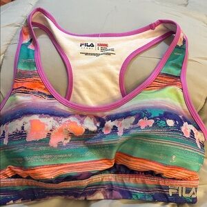 Fila Sport Medium Impact Vibrant Colorful Sports Bra Sz L